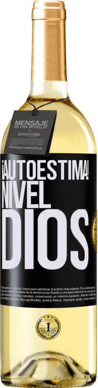 29,95 € | Vino Blanco Edición WHITE ¡Autoestima! Nivel dios Etiqueta Negra. Etiqueta personalizable Vino joven Cosecha 2023 Verdejo