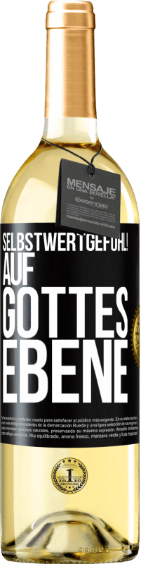 29,95 € | Weißwein WHITE Ausgabe Selbstwertgefühl! Auf Gottes Ebene Schwarzes Etikett. Anpassbares Etikett Junger Wein Ernte 2024 Verdejo