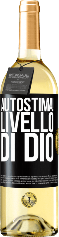 29,95 € | Vino bianco Edizione WHITE Autostima! Livello di Dio Etichetta Nera. Etichetta personalizzabile Vino giovane Raccogliere 2024 Verdejo