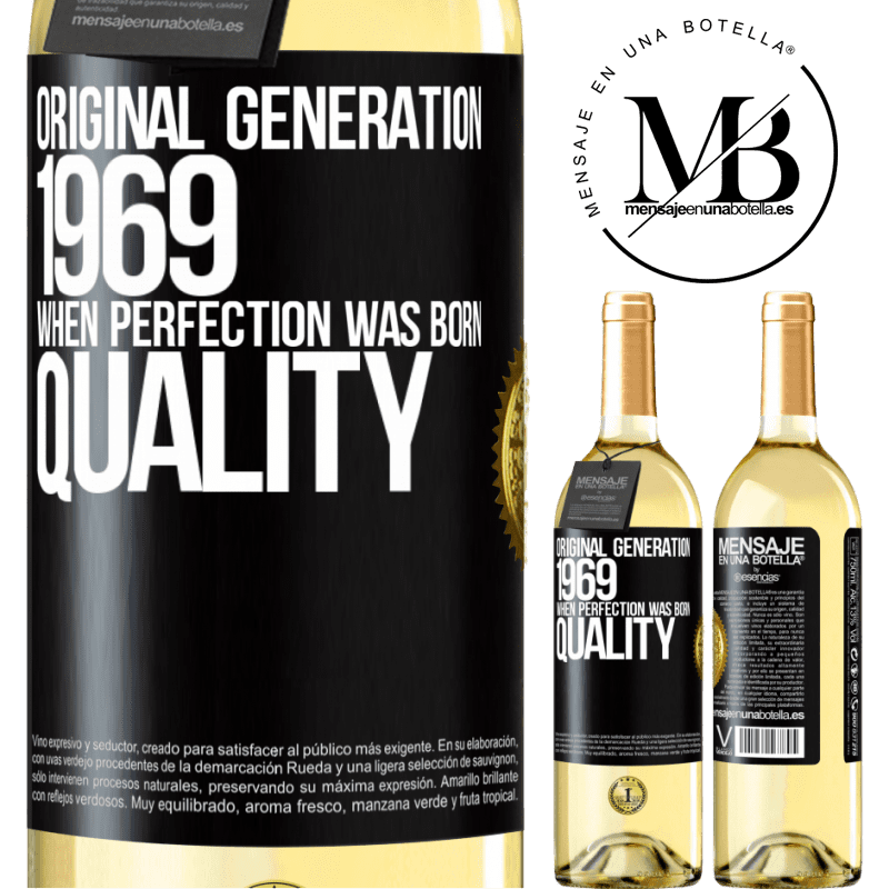 29,95 € Free Shipping | White Wine WHITE Edition Original generation. 1969. When perfection was born. Quality Black Label. Customizable label Young wine Harvest 2022 Verdejo