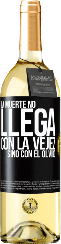 29,95 € Envío gratis | Vino Blanco Edición WHITE La muerte no llega con la vejez, sino con el olvido Etiqueta Negra. Etiqueta personalizable Vino joven Cosecha 2024 Verdejo