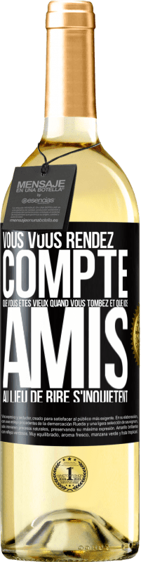 29,95 € | Vin blanc Édition WHITE Vous vous rendez compte que vous êtes vieux quand vous tombez et que vos amis, au lieu de rire, s'inquiètent Étiquette Noire. Étiquette personnalisable Vin jeune Récolte 2024 Verdejo