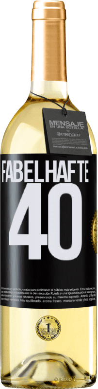 29,95 € | Weißwein WHITE Ausgabe Fabelhafte 40 Schwarzes Etikett. Anpassbares Etikett Junger Wein Ernte 2024 Verdejo