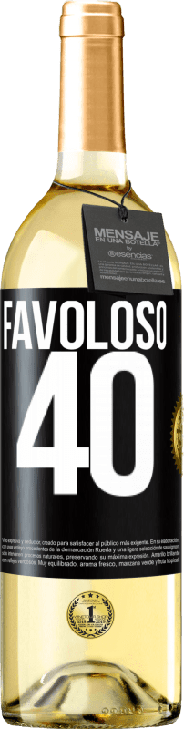 29,95 € | Vino bianco Edizione WHITE Favoloso 40 Etichetta Nera. Etichetta personalizzabile Vino giovane Raccogliere 2023 Verdejo