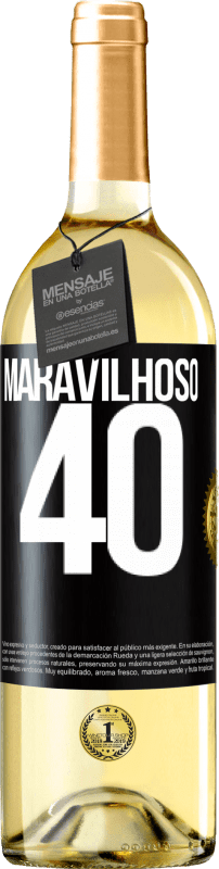 29,95 € | Vinho branco Edição WHITE Maravilhoso 40 Etiqueta Preta. Etiqueta personalizável Vinho jovem Colheita 2024 Verdejo