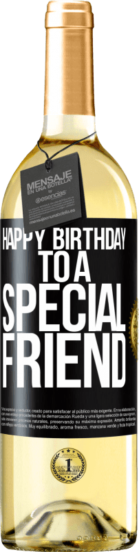 29,95 € | Vinho branco Edição WHITE Feliz aniversário para um amigo especial Etiqueta Preta. Etiqueta personalizável Vinho jovem Colheita 2023 Verdejo