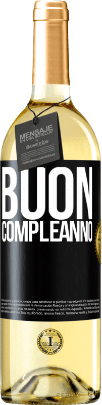 29,95 € | Vino bianco Edizione WHITE Buon compleanno Etichetta Nera. Etichetta personalizzabile Vino giovane Raccogliere 2024 Verdejo