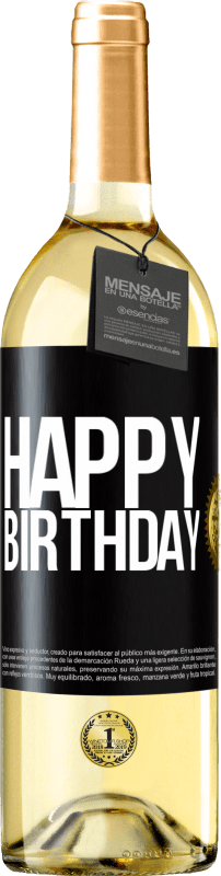 29,95 € | White Wine WHITE Edition Happy birthday Black Label. Customizable label Young wine Harvest 2024 Verdejo