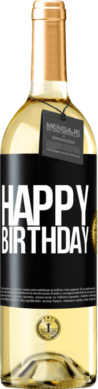 29,95 € Free Shipping | White Wine WHITE Edition Happy birthday Black Label. Customizable label Young wine Harvest 2025 Verdejo