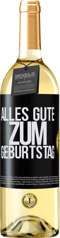 29,95 € | Weißwein WHITE Ausgabe Alles Gute zum Geburtstag Schwarzes Etikett. Anpassbares Etikett Junger Wein Ernte 2023 Verdejo