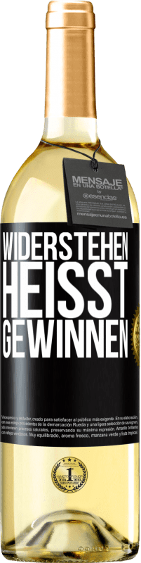 29,95 € | Weißwein WHITE Ausgabe Widerstehen heißt gewinnen Schwarzes Etikett. Anpassbares Etikett Junger Wein Ernte 2024 Verdejo