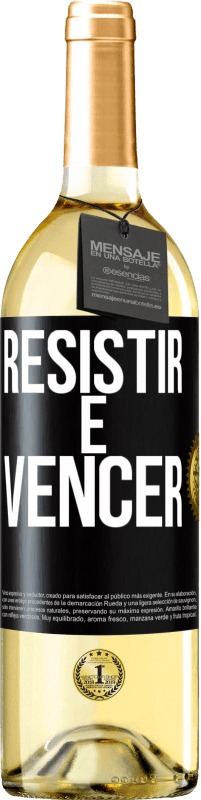 29,95 € Envio grátis | Vinho branco Edição WHITE Resistir é vencer Etiqueta Preta. Etiqueta personalizável Vinho jovem Colheita 2025 Verdejo
