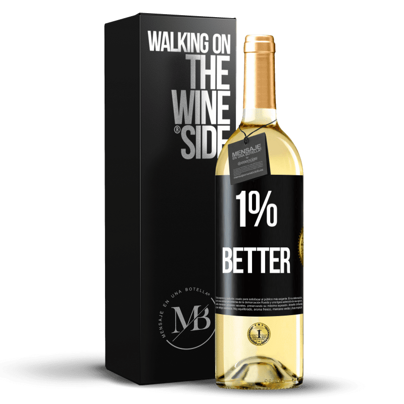 29,95 € Бесплатная доставка | Белое вино Издание WHITE 1% Better Черная метка. Настраиваемая этикетка Молодое вино Урожай 2023 Verdejo