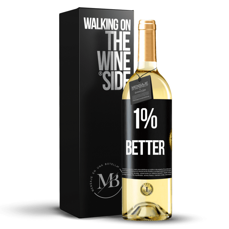 29,95 € Free Shipping | White Wine WHITE Edition 1% Better Black Label. Customizable label Young wine Harvest 2023 Verdejo