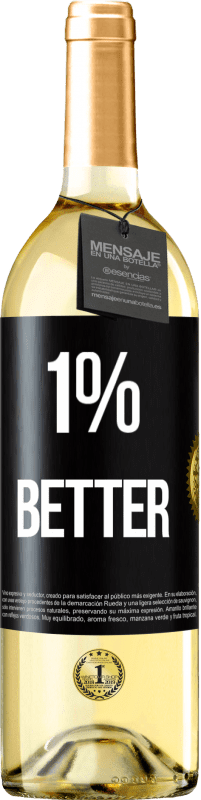 Envío gratis | Vino Blanco Edición WHITE 1% Better Etiqueta Negra. Etiqueta personalizable Vino joven Cosecha 2023 Verdejo