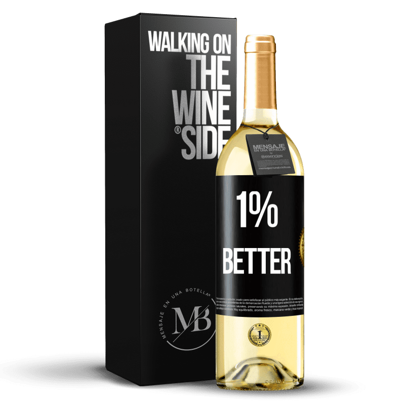 29,95 € Envío gratis | Vino Blanco Edición WHITE 1% Better Etiqueta Negra. Etiqueta personalizable Vino joven Cosecha 2023 Verdejo