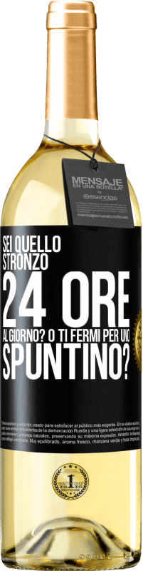 Spedizione Gratuita | Vino bianco Edizione WHITE Sei quello stronzo 24 ore al giorno? O ti fermi per uno spuntino? Etichetta Nera. Etichetta personalizzabile Vino giovane Raccogliere 2023 Verdejo