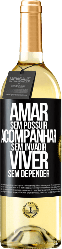 29,95 € Envio grátis | Vinho branco Edição WHITE Amar sem possuir, acompanhar sem invadir, viver sem depender Etiqueta Preta. Etiqueta personalizável Vinho jovem Colheita 2025 Verdejo