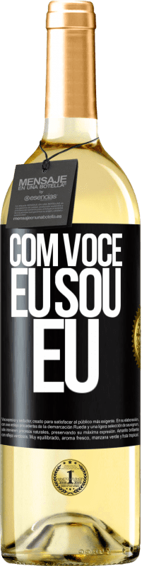 29,95 € | Vinho branco Edição WHITE Com você eu sou eu Etiqueta Preta. Etiqueta personalizável Vinho jovem Colheita 2024 Verdejo