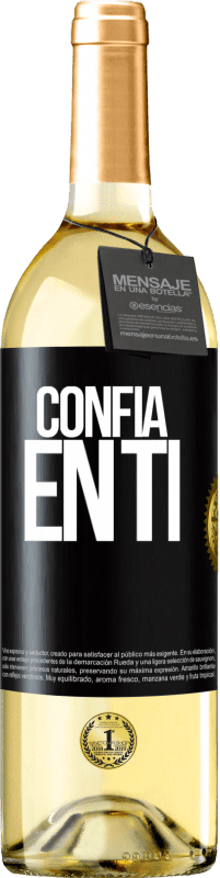 Envío gratis | Vino Blanco Edición WHITE Confía en ti Etiqueta Negra. Etiqueta personalizable Vino joven Cosecha 2023 Verdejo