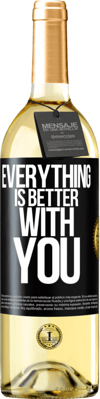 29,95 € Free Shipping | White Wine WHITE Edition Everything is better with you Black Label. Customizable label Young wine Harvest 2025 Verdejo