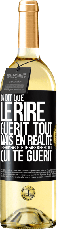 29,95 € Envoi gratuit | Vin blanc Édition WHITE On dit que le rire guérit tout, mais en réalité, le responsable de te faire rire est celui qui te guérit Étiquette Noire. Étiquette personnalisable Vin jeune Récolte 2025 Verdejo