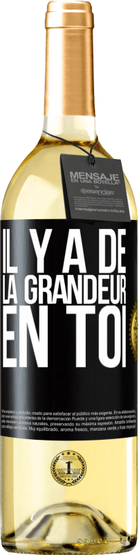 29,95 € Envoi gratuit | Vin blanc Édition WHITE Il y a de la grandeur en toi Étiquette Noire. Étiquette personnalisable Vin jeune Récolte 2025 Verdejo