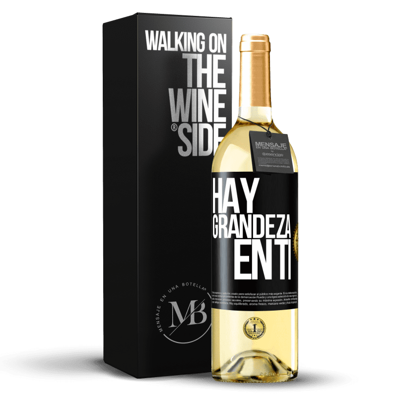 29,95 € Envío gratis | Vino Blanco Edición WHITE Hay grandeza en ti Etiqueta Negra. Etiqueta personalizable Vino joven Cosecha 2023 Verdejo