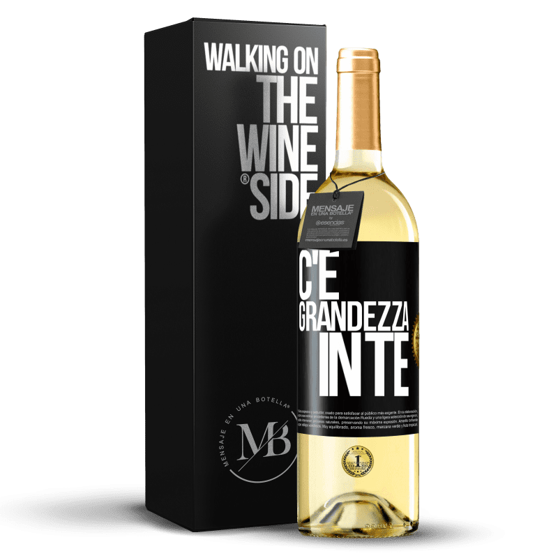 29,95 € Spedizione Gratuita | Vino bianco Edizione WHITE C'è grandezza in te Etichetta Nera. Etichetta personalizzabile Vino giovane Raccogliere 2023 Verdejo