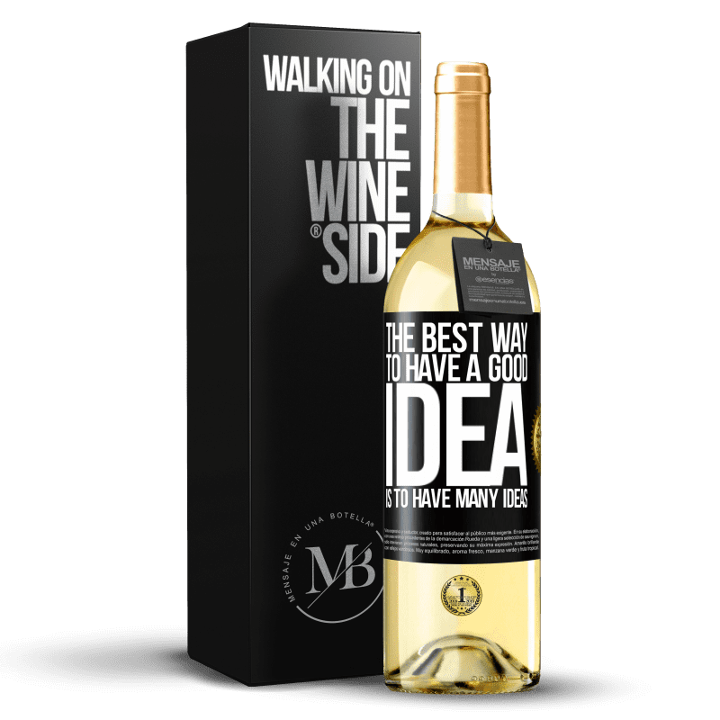 29,95 € Free Shipping | White Wine WHITE Edition The best way to have a good idea is to have many ideas Black Label. Customizable label Young wine Harvest 2023 Verdejo