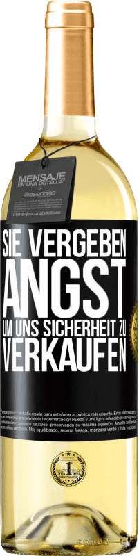 29,95 € | Weißwein WHITE Ausgabe Sie vergeben Angst, um uns Sicherheit zu verkaufen Schwarzes Etikett. Anpassbares Etikett Junger Wein Ernte 2023 Verdejo