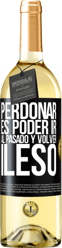 29,95 € Envío gratis | Vino Blanco Edición WHITE Perdonar es poder ir al pasado y volver ileso Etiqueta Negra. Etiqueta personalizable Vino joven Cosecha 2025 Verdejo