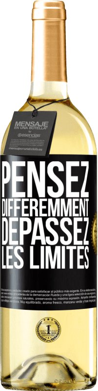 Envoi gratuit | Vin blanc Édition WHITE Pensez différemment. Dépassez les limites Étiquette Noire. Étiquette personnalisable Vin jeune Récolte 2023 Verdejo