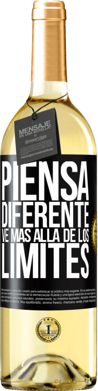 Envío gratis | Vino Blanco Edición WHITE Piensa diferente. Ve más allá de los límites Etiqueta Negra. Etiqueta personalizable Vino joven Cosecha 2023 Verdejo