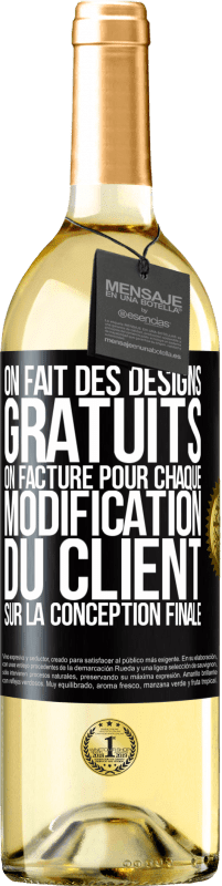 Envoi gratuit | Vin blanc Édition WHITE On fait des designs gratuits. On facture pour chaque modification du client sur la conception finale Étiquette Noire. Étiquette personnalisable Vin jeune Récolte 2023 Verdejo