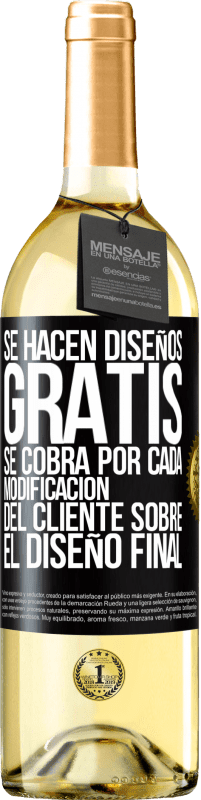 Envío gratis | Vino Blanco Edición WHITE Se hacen diseños gratis. Se cobra por cada modificación del cliente sobre el diseño final Etiqueta Negra. Etiqueta personalizable Vino joven Cosecha 2023 Verdejo