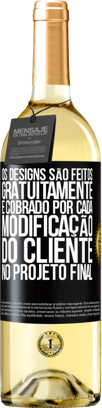 Envio grátis | Vinho branco Edição WHITE Os designs são feitos gratuitamente. É cobrado por cada modificação do cliente no projeto final Etiqueta Preta. Etiqueta personalizável Vinho jovem Colheita 2023 Verdejo