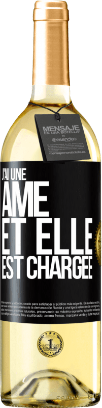 29,95 € Envoi gratuit | Vin blanc Édition WHITE J'ai une âme et elle est chargée Étiquette Noire. Étiquette personnalisable Vin jeune Récolte 2025 Verdejo