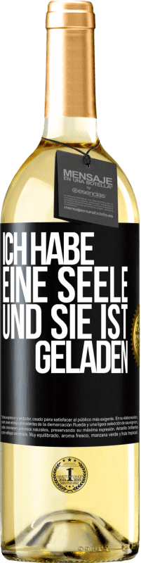 29,95 € | Weißwein WHITE Ausgabe Ich habe eine Seele und sie ist geladen Schwarzes Etikett. Anpassbares Etikett Junger Wein Ernte 2024 Verdejo