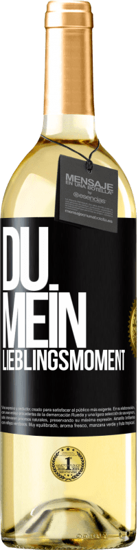 Kostenloser Versand | Weißwein WHITE Ausgabe Du. Mein Lieblingsmoment Schwarzes Etikett. Anpassbares Etikett Junger Wein Ernte 2023 Verdejo