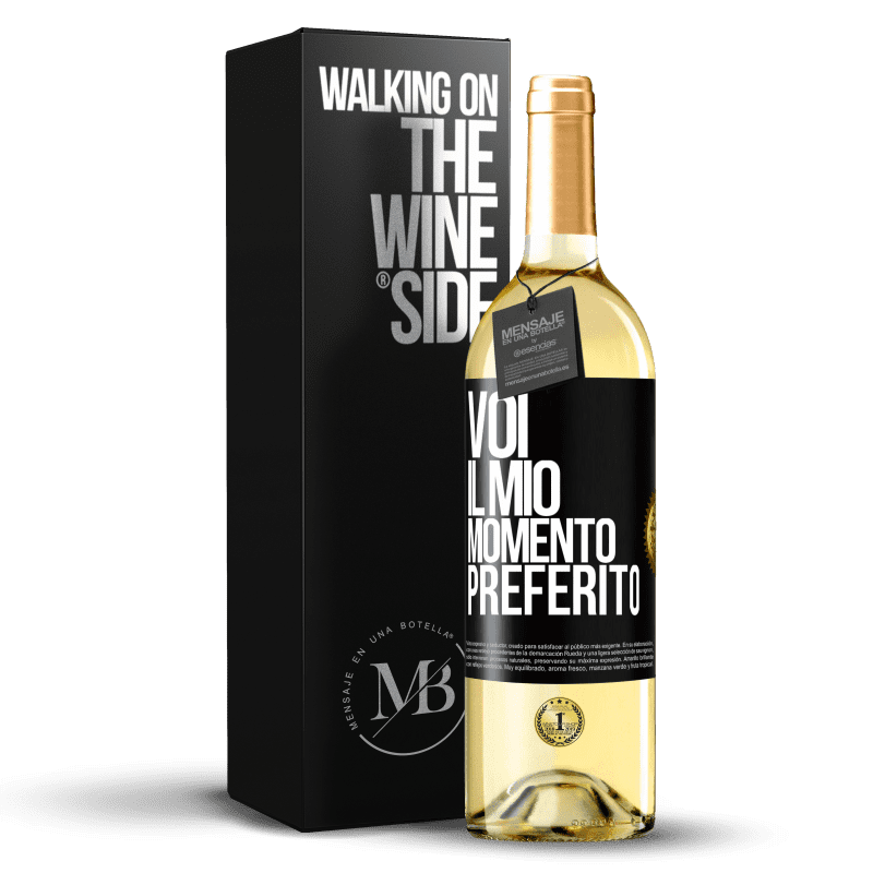 29,95 € Spedizione Gratuita | Vino bianco Edizione WHITE Voi. Il mio momento preferito Etichetta Nera. Etichetta personalizzabile Vino giovane Raccogliere 2023 Verdejo