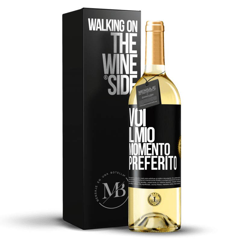 29,95 € Spedizione Gratuita | Vino bianco Edizione WHITE Voi. Il mio momento preferito Etichetta Nera. Etichetta personalizzabile Vino giovane Raccogliere 2025 Verdejo