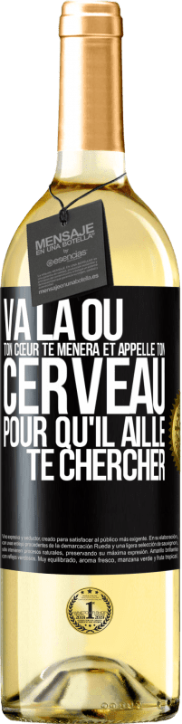 29,95 € Envoi gratuit | Vin blanc Édition WHITE Va là où ton cœur te mènera et appelle ton cerveau pour qu'il aille te chercher Étiquette Noire. Étiquette personnalisable Vin jeune Récolte 2025 Verdejo