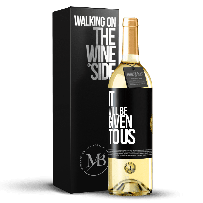 29,95 € Free Shipping | White Wine WHITE Edition It will be given to us Black Label. Customizable label Young wine Harvest 2023 Verdejo