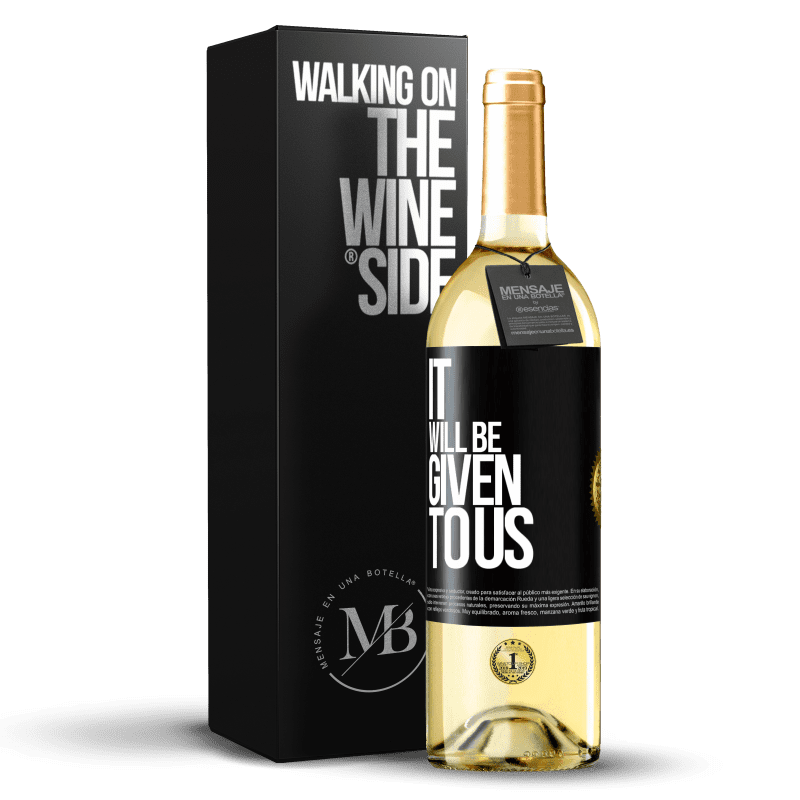 29,95 € Free Shipping | White Wine WHITE Edition It will be given to us Black Label. Customizable label Young wine Harvest 2025 Verdejo