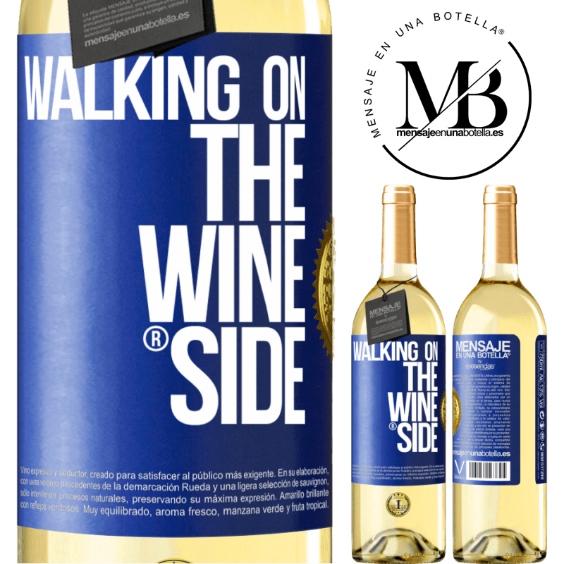 29,95 € 送料無料 | 白ワイン WHITEエディション Walking on the Wine Side® 青いタグ. カスタマイズ可能なラベル 若いワイン 収穫 2023 Verdejo
