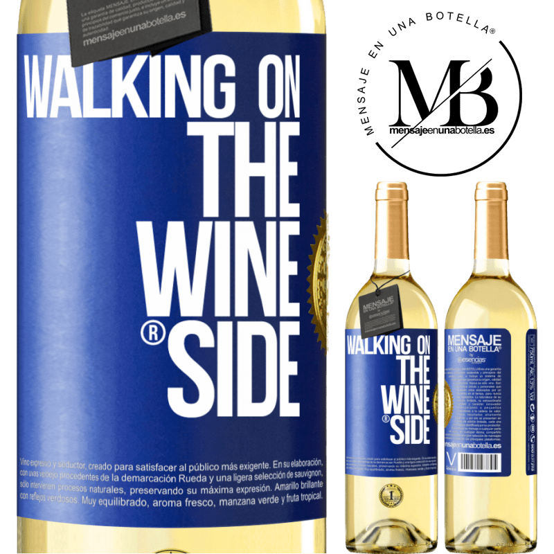 29,95 € 送料無料 | 白ワイン WHITEエディション Walking on the Wine Side® 青いタグ. カスタマイズ可能なラベル 若いワイン 収穫 2025 Verdejo