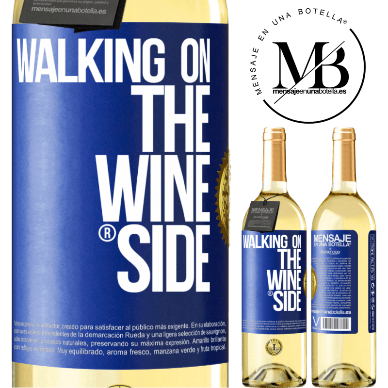 29,95 € Envoi gratuit | Vin blanc Édition WHITE Walking on the Wine Side® Étiquette Bleue. Étiquette personnalisable Vin jeune Récolte 2025 Verdejo