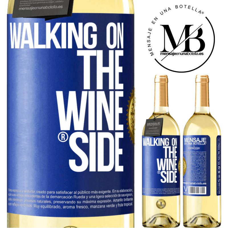 29,95 € Envío gratis | Vino Blanco Edición WHITE Walking on the Wine Side® Etiqueta Azul. Etiqueta personalizable Vino joven Cosecha 2023 Verdejo