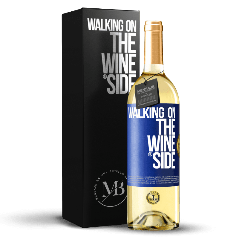 29,95 € Kostenloser Versand | Weißwein WHITE Ausgabe Walking on the Wine Side® Blaue Markierung. Anpassbares Etikett Junger Wein Ernte 2021 Verdejo